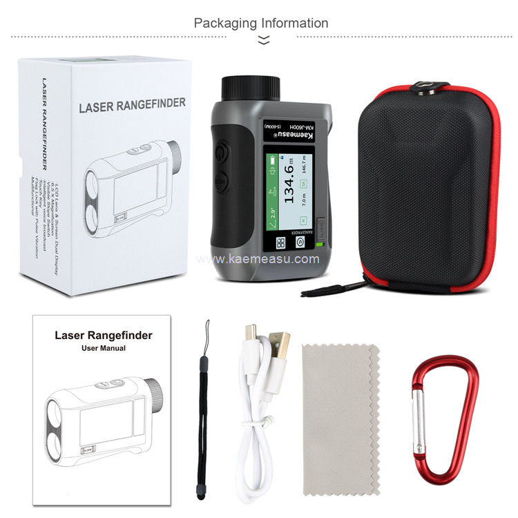 Kaemeasu Voice Broadcast Golf Rangefinder Laser Range Finder Teleskop Dengan Layar Sentuh LCD J600