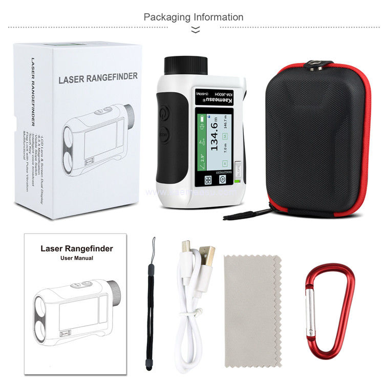Kaemeasu Voice Broadcast Golf Rangefinder Laser Range Finder Teleskop Dengan Layar Sentuh LCD J600