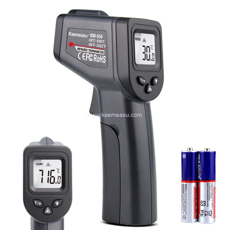 Kaemeasu 550°C Tinggi Precision Thermo Temp Gun Infrared Untuk Minyak / Es / Melting Pot / BBQ
