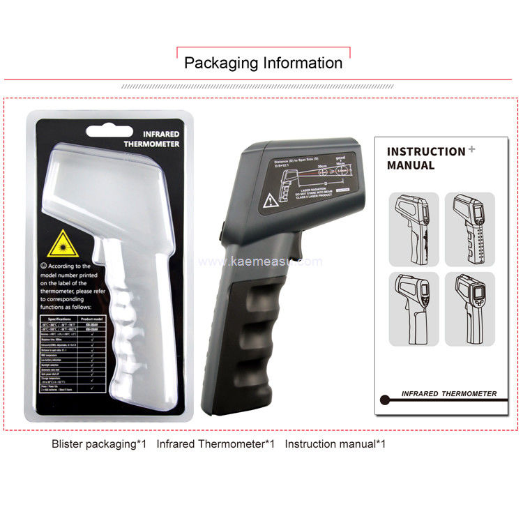 Kaemeasu Color Display High Heat Infrared Thermometer Dengan Penargetan Laser