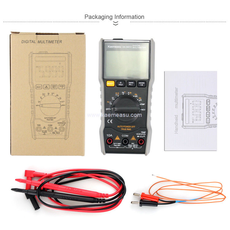 Kaemeasu 01C LCD Display Avometer Digital Multimeter AC DC Voltage True RMS Pengujian