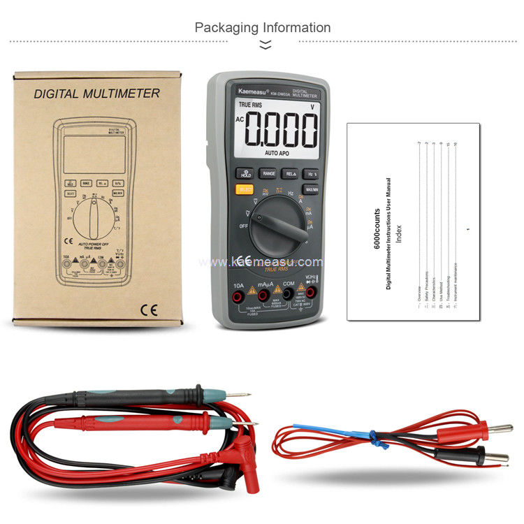 Kaemeasu 03A Multimeter Digital Presisi Tinggi 6000 Menghitung Jangkauan Otomatis 1000V AC DC Smart Multimeter