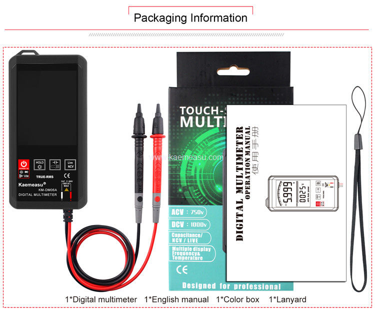 Kaemeasu 06A DC AC Voltage Meter Mini Pocket Multimetro 2 Pcs Baterai AAA