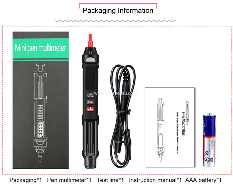 Kaemeasu 6000 Count Display Pen Type Digital Multimeter Dengan Detektor Tegangan