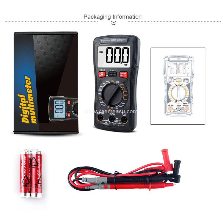 Kaemeasu 09A Digital Multimeter Ture RMS Current Voltage Measuring 2000 Counts Clamp Meter