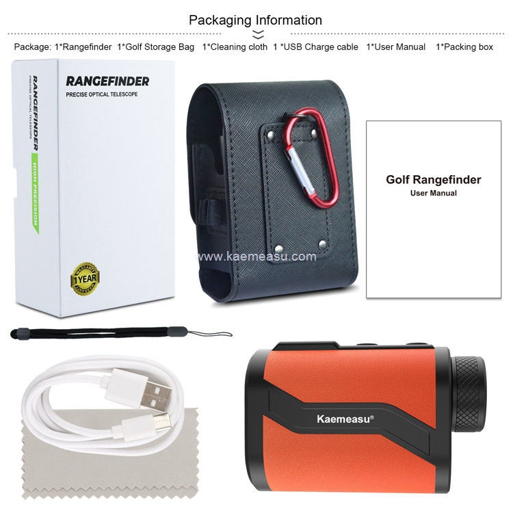 Kaemeasu Golf Rangefinder 6.5X Aluminium Leather Shell Laser Rangefinder dengan Flagpole Lock Magnet Function MAL600