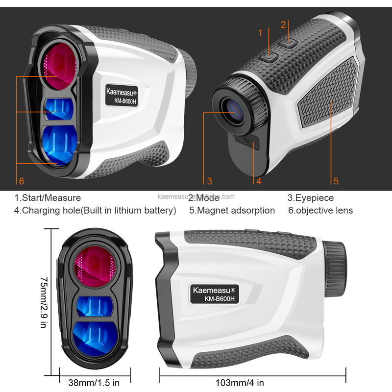 Kaemeasu Handheld Rechargeable OEM Hunting Golf Laser Rangefinder Dengan Magnet Adsorption 450M/600M/800M/1000M