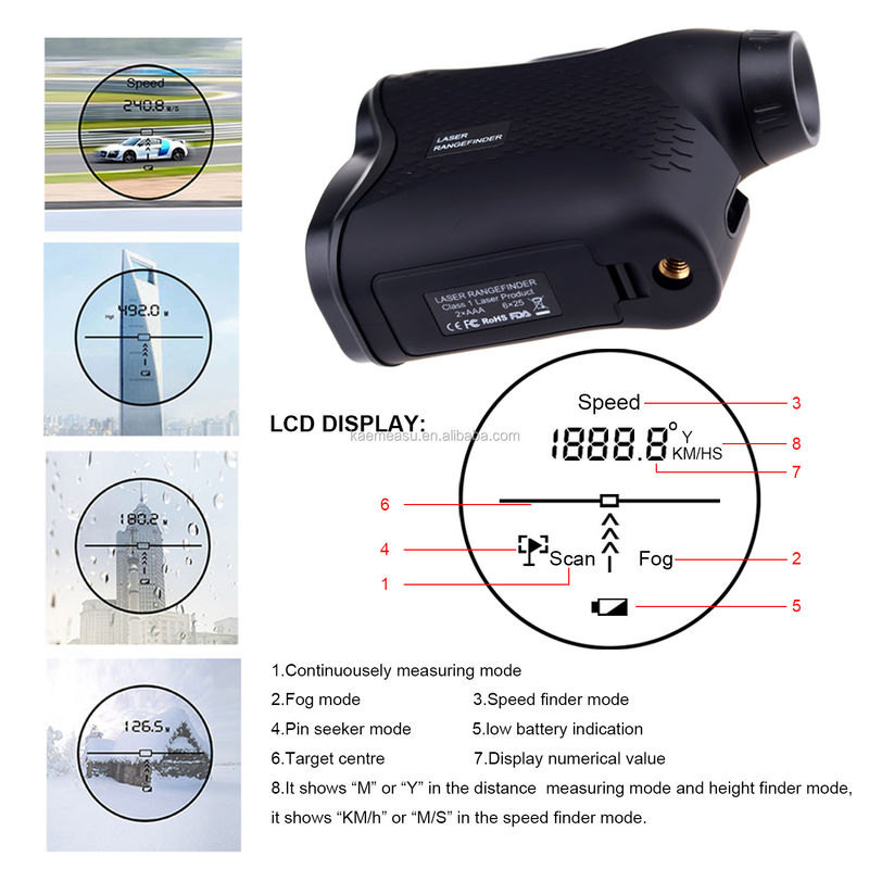Multifungsi Golf Berburu Handheld Digital Laser Rangefinder Outdoor Adventure Telescope Laser Jarak Meter 600m 900m 1200m 1