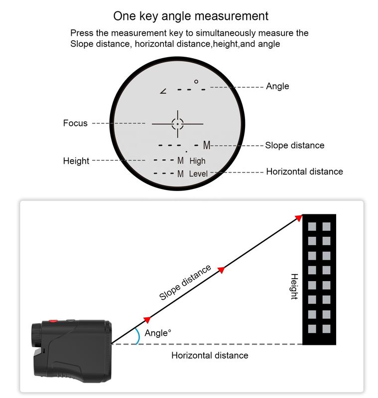Oem Hunting Range Finder Slope Scope Laser Distance Meter Teleskop Multiple mode Laser Rangefinder untuk Berburu