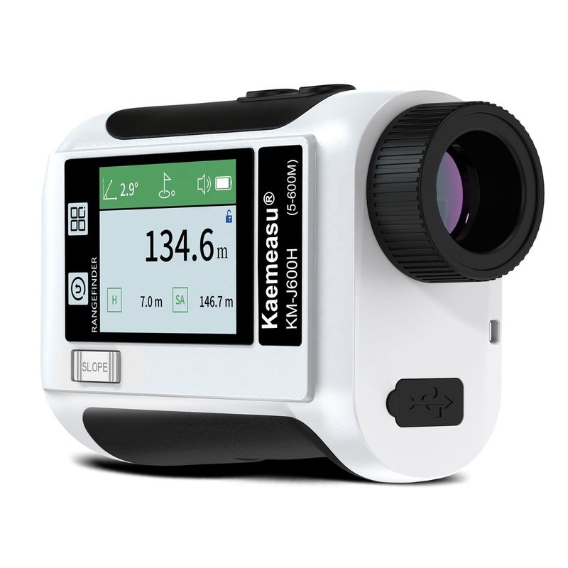 Olahraga di luar ruangan Berburu 600m Layar LCD Golf Laser Range Finder Teleskop dengan Data Broadcast IP54 debu dan percikan air