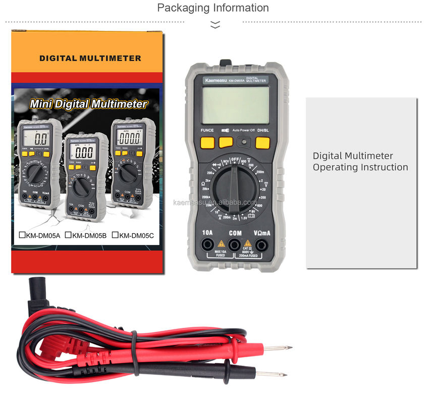 Profesional Listrik Multimeter Digital Tegangan arus Resistensi Diode Test Bench Multitester