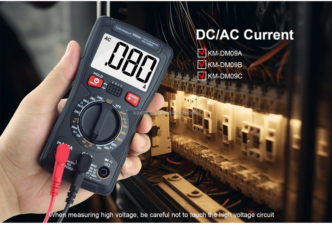Multimeter Tegangan Saat Ini Sesuaikan Pengukuran Non Kontak NCV Profesional Smart Multimeter Layar LCD Multimeter Digital