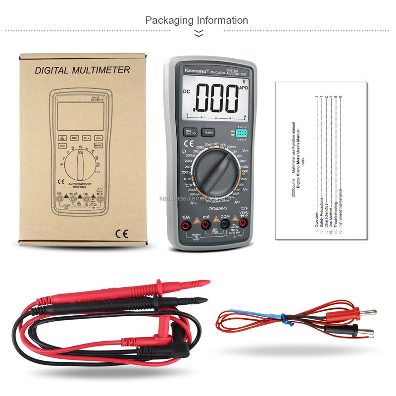 Elektrician Multi-Tester Range Auto 6000 Menghitung Analog Multimeter T-RMS Diode Test Kontinuitas Buzzer Digital Multimeter