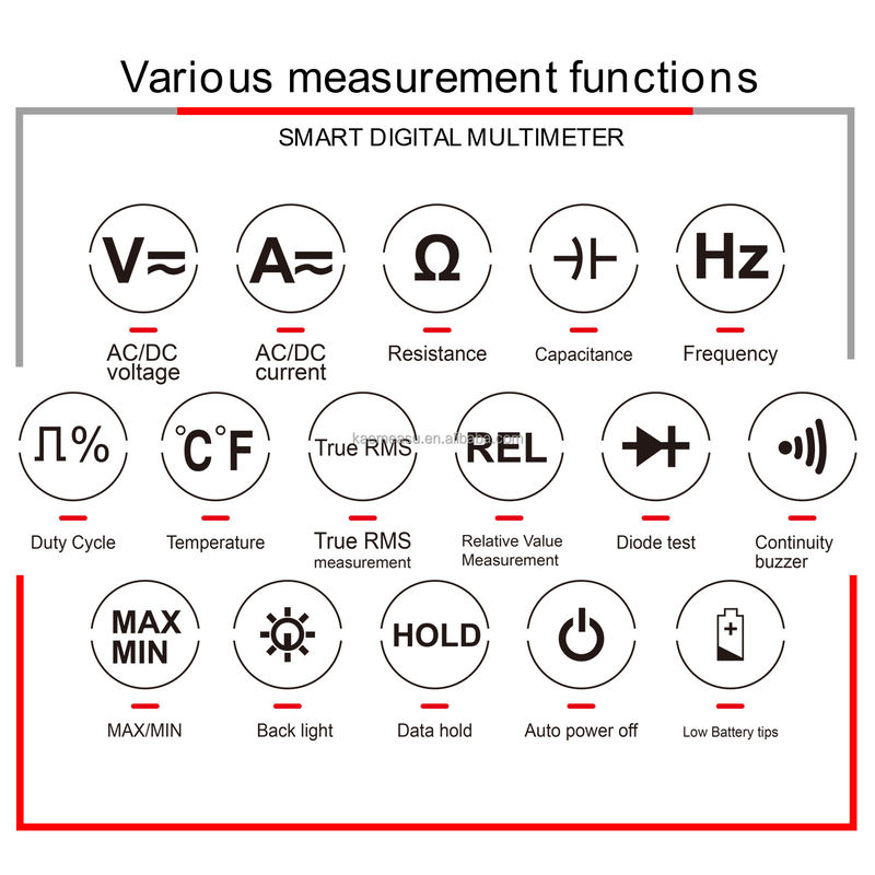 Multimeter Digital Autorange 1000V Voltage Meter True RMS LED Diode Test Multimeter Smart Multimeter