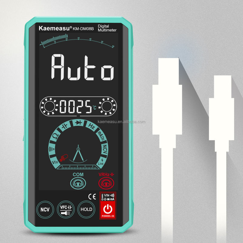 Intelligent Human Machine Interaction Multimeter LCD Color Display Voltage Tester Smart Digital Multimeter yang dapat diisi ulang