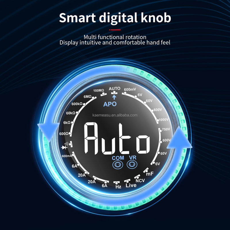 Smart Multimeter Voltage Meter Detektor Multimeter Digital Multimeter Smart Rotary Knob -20-50C Max. DC Current 20mA