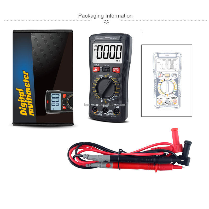 Multifungsi Digital Mini Multimeter untuk mengukur resistensi dan kontinuitas 200mV-1000V 40-40mF
