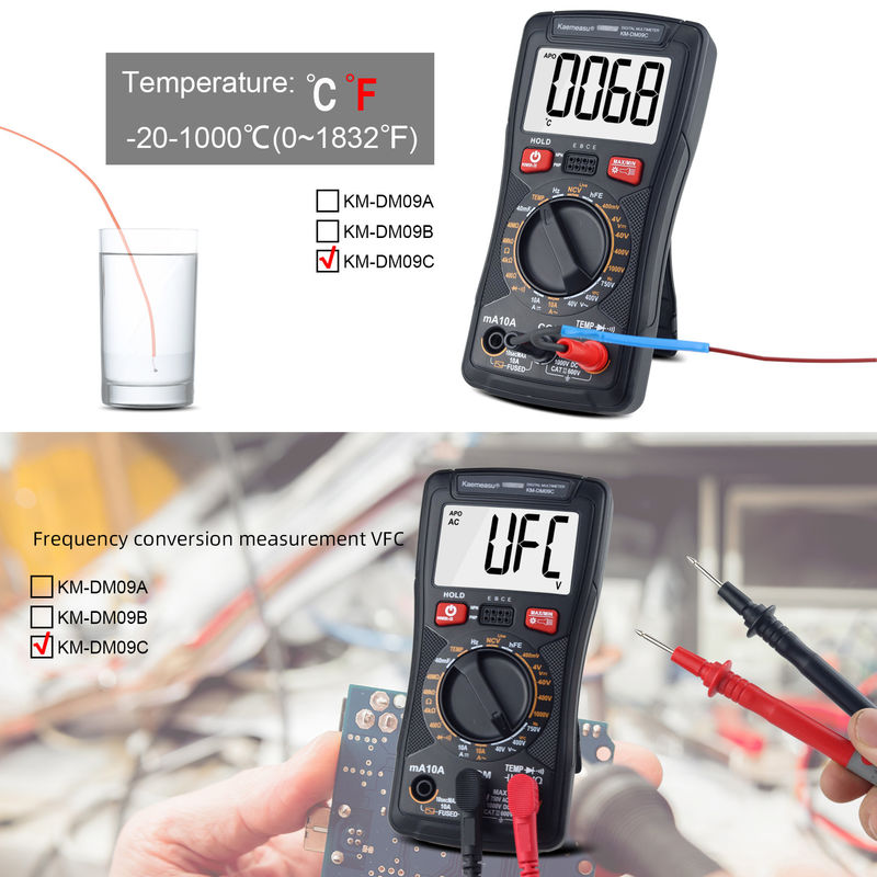 Multifungsi Digital Mini Multimeter untuk mengukur resistensi dan kontinuitas 200mV-1000V 40-40mF