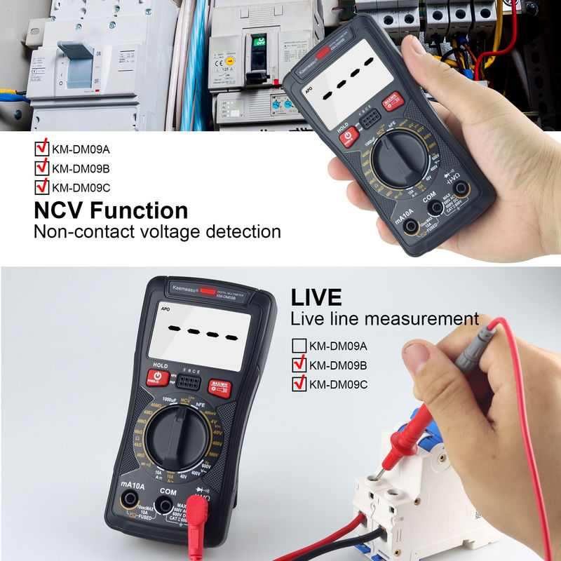 Multifungsi Digital Mini Multimeter untuk mengukur resistensi dan kontinuitas 200mV-1000V 40-40mF