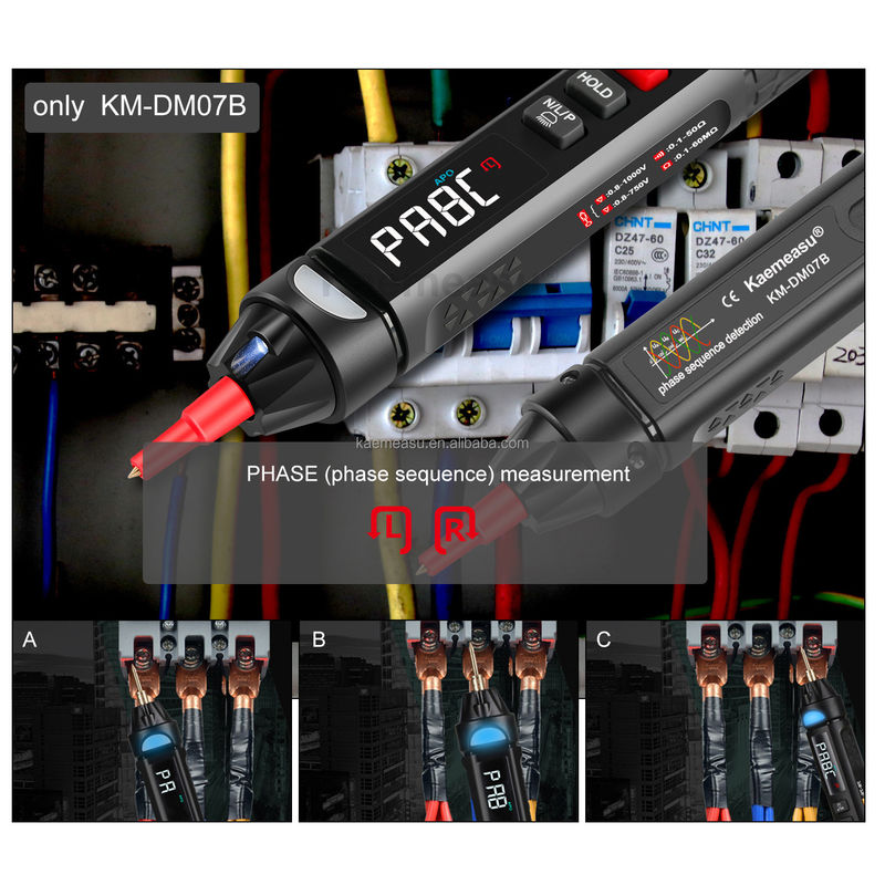 kaemeasu Mini Pen Digital Multimeter NCV Urutan Non Contact Voltage Detection Multimeter Tester Pen Meter