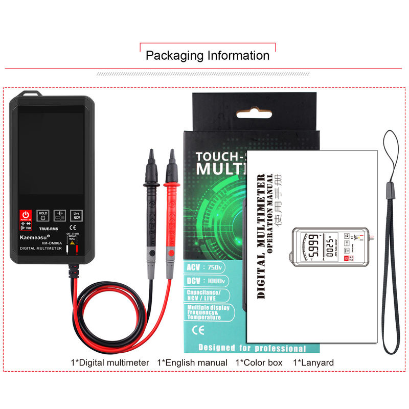 EBTN Display Touch Digital Multimeter 6000 Count Digital Multimeter Ncv Fungsi Netral Live Wire Test Digital Multimeter
