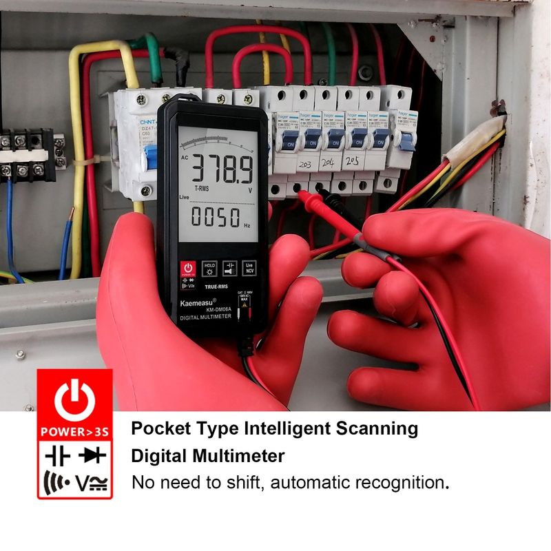 Layar besar Auto Ranging Touch Digital Multimeter True RMS Digital Multimeter AC DC Voltage Mini Pocket Multimeter