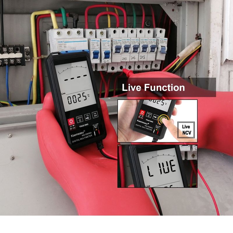Layar besar Auto Ranging Touch Digital Multimeter True RMS Digital Multimeter AC DC Voltage Mini Pocket Multimeter