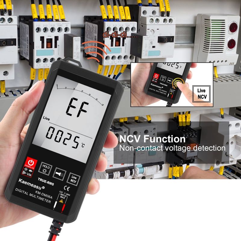 Layar besar Auto Ranging Touch Digital Multimeter True RMS Digital Multimeter AC DC Voltage Mini Pocket Multimeter