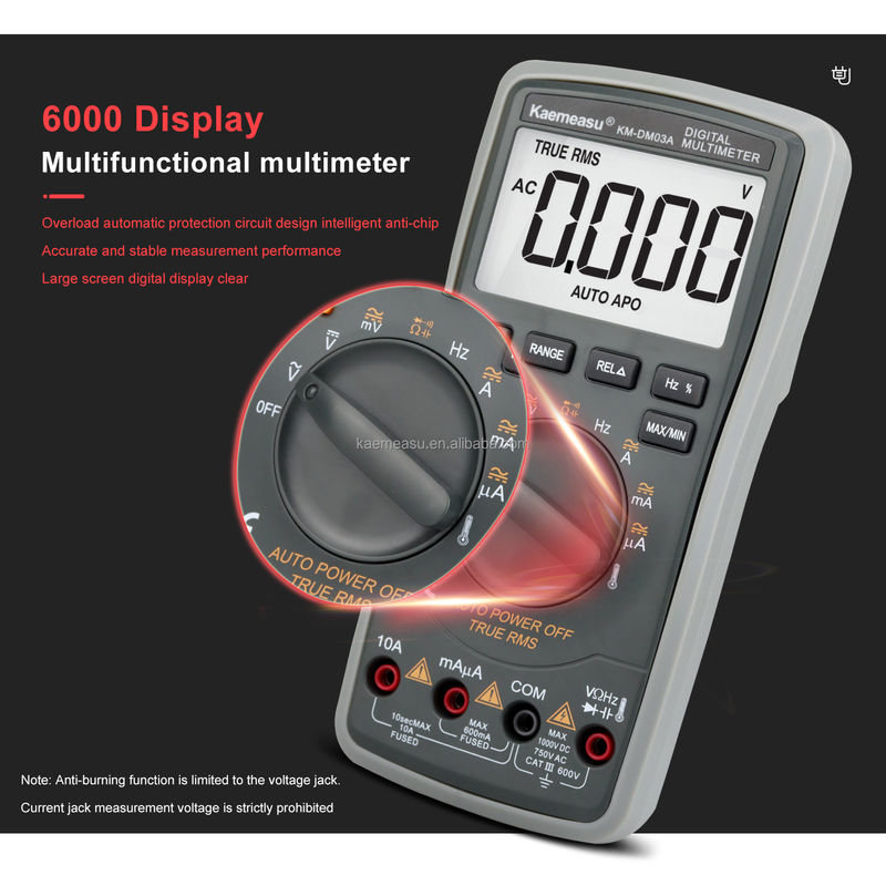 Precision Anti Burn 1000V Digital Multimeter Layar LCD Voltmeter True RMS Fungsi Multi Meter dengan Probe Suhu