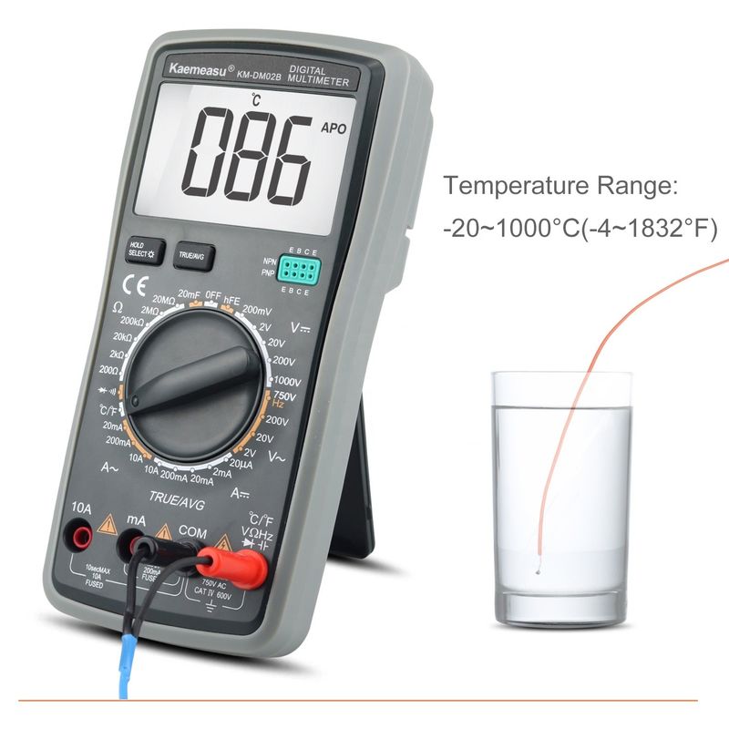 Precision Anti Burn 1000V Digital Multimeter Layar LCD Voltmeter True RMS Fungsi Multi Meter dengan Probe Suhu