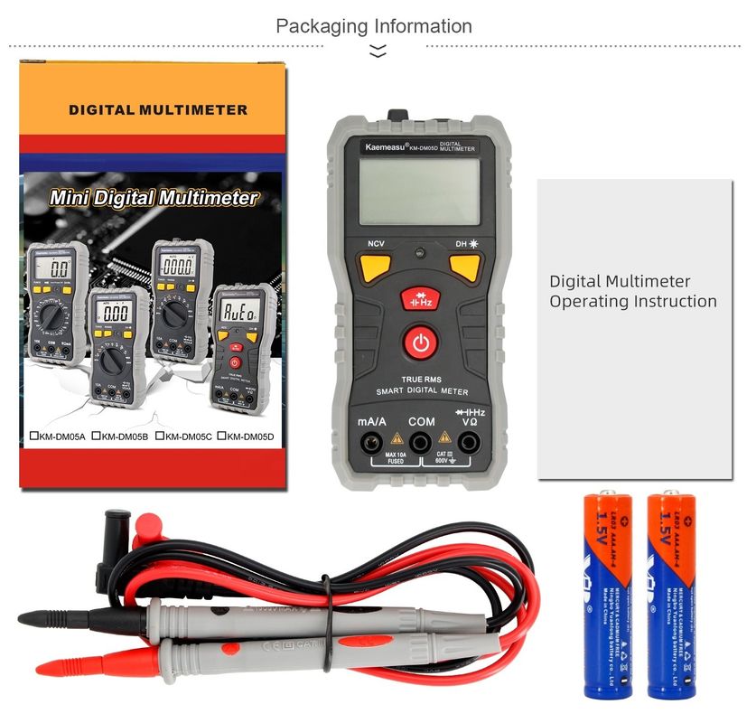 Pocket Digital Multimeter DC/AC Multifungsi Kapasitas Presisi Tinggi Ncv Ohm Hz Tester Jangkauan Otomatis Digital Multimeter