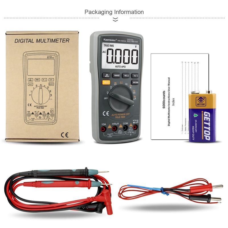 03A Multimeter Digital Cerdas Industri Precision Tinggi NCV 1000V AC DC Multimeter Digital Cerdas