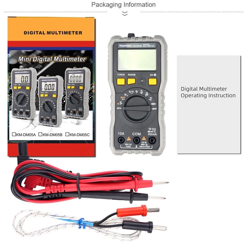 Auto Range Lcd Display listrik Multi Tester T-rms NCV Mobil Measure Bench Multimeter Digital dengan Probe