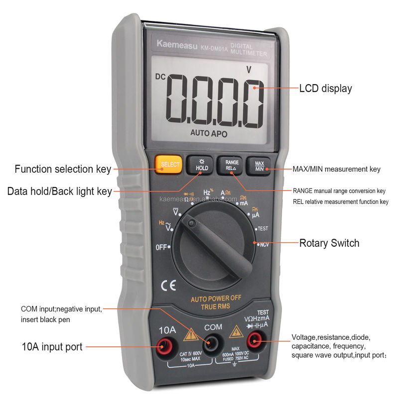 6000 Menghitung DC/AC Kapasitansi Resistensi NCV T-RMS Live Wire/Nothing Wire Pengukuran Multimeter Digital