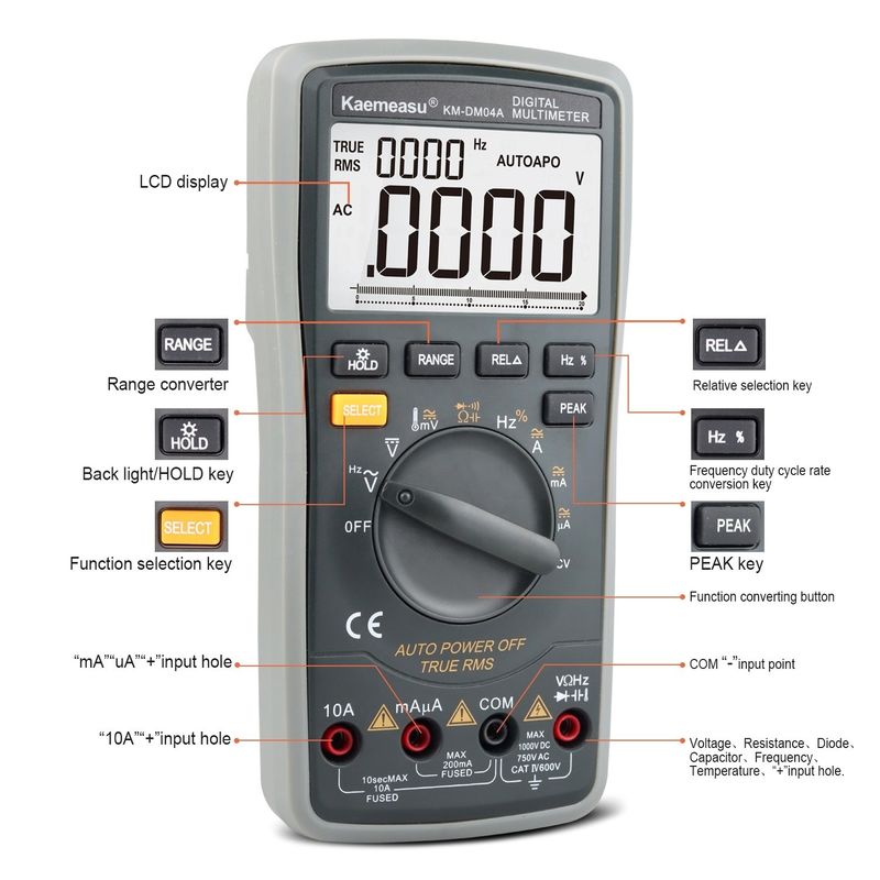 ABS Electric Parts 04A OEM ODM Auto range Smart Multitester peralatan laboratorium DC/AC 20000 Menghitung Multimeter Digital