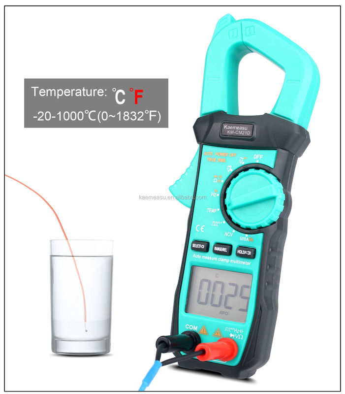 Multimeter digital portabel dengan detektor tegangan dan penjepit mengukur kisaran resistensi 600Ω/6kΩ/60kΩ/600kΩ/6MΩ/40MΩ