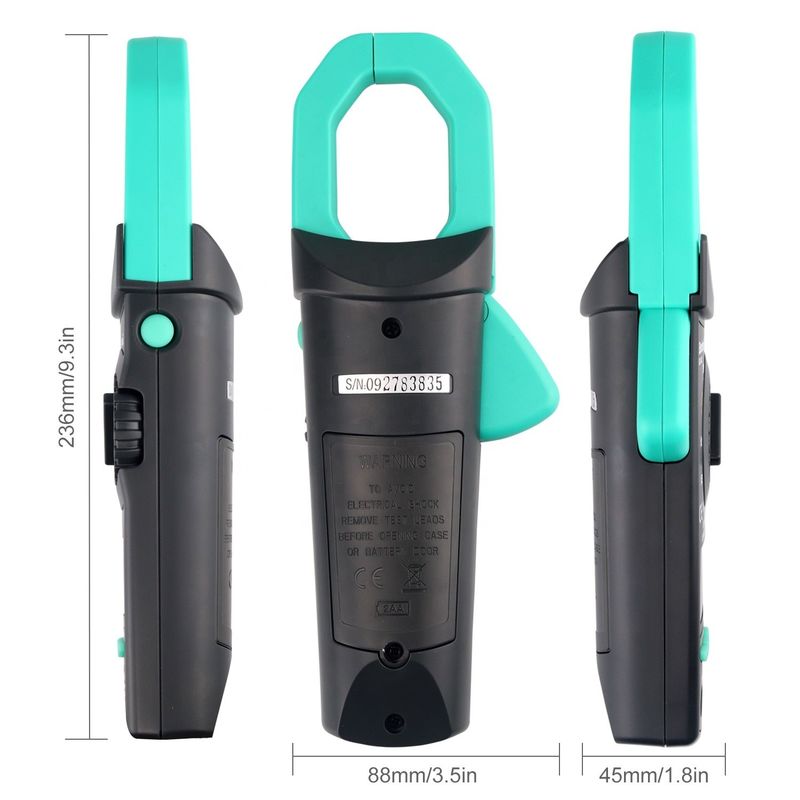 AC/DC Voltage Clamp Meter profesional 1000A dengan tampilan 3 5/6 digit dan pengukuran arus multifungsi