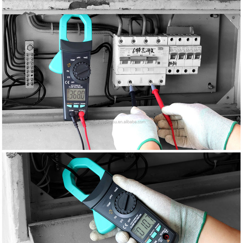 ABS Electric Parts 300g Digital AC DC Clamp Meter Auto Range Multimeter True Rms Ncv Ammeter