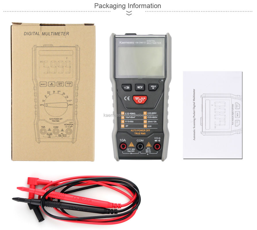 Multifunctional Waterproof AC Voltage Tester Clamp Meters dengan fungsi NCV dan T-RMS
