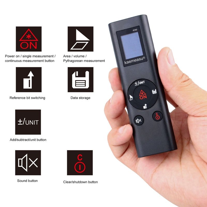 40m Mini Handheld USB Rechargeable Laser Distance Meter Tinggi presisi Infrared Electronic Ruler Laser Range Finder