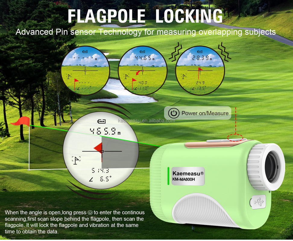 OEM 1200m Golf Slope Scope Laser Distance Meter Teleskop Industri Golf Laser Rangefinder Warna Hijau
