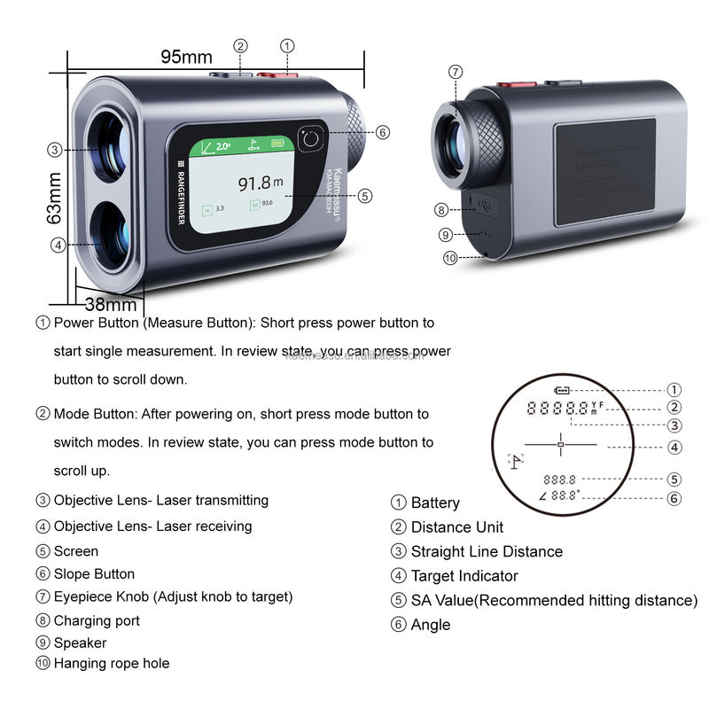 800m Multi Fungsi Alat Pengukuran Laser Jarak Meter rangefinder 6.5X Elektronik pita Pengukuran presisi tinggi untuk insinyur
