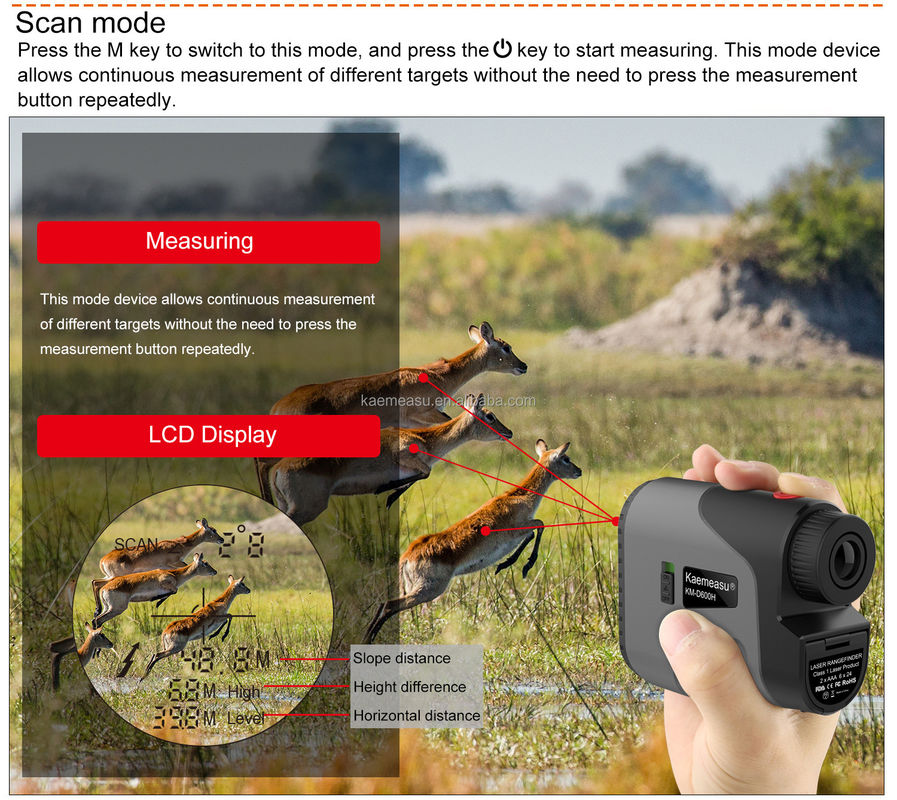 D Model Laser Range Finder Distance Meter Combo Golf Perburuan Surveying Engineering Sumber daya listrik yang akurat 1.5V*2*AAA Baterai