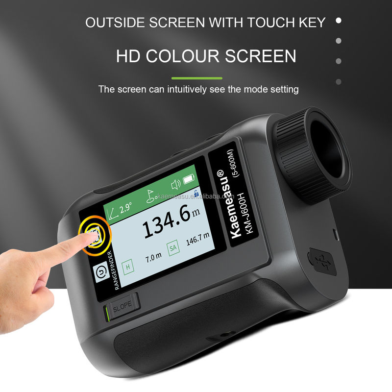 J Layar LCD yang ditingkatkan Golf Sport Laser Rangefinder Instrumen optik Berburu Diastimeter Teleskop Golf Cerdas