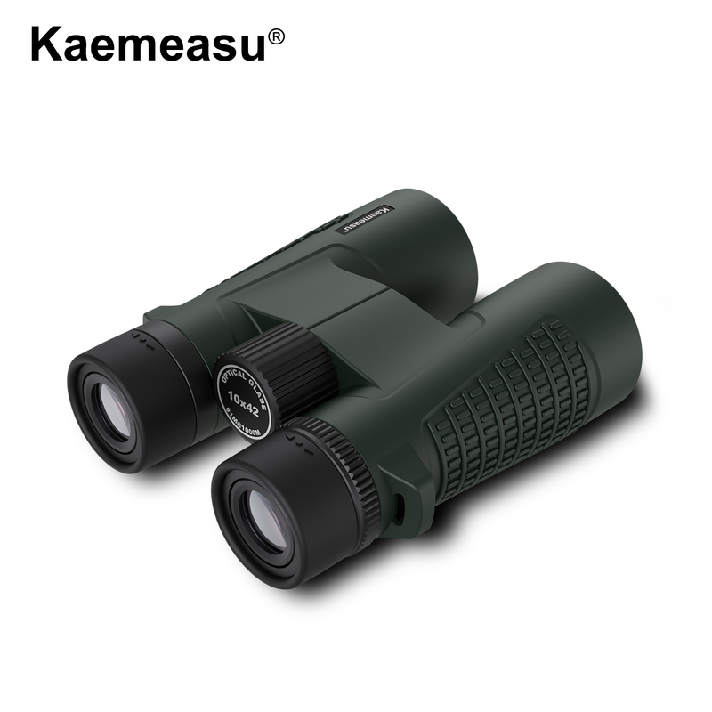 Teropong Kaemeasu C Model Warna Hijau 10x42 HD Tahan Air untuk Dewasa, Teropong untuk Pengamatan Burung dan Mendaki, Optik dengan Prisma BAK4, Bodi Paduan Magnesium Tahan Guncangan, Penglihatan Jelas dan Terang
